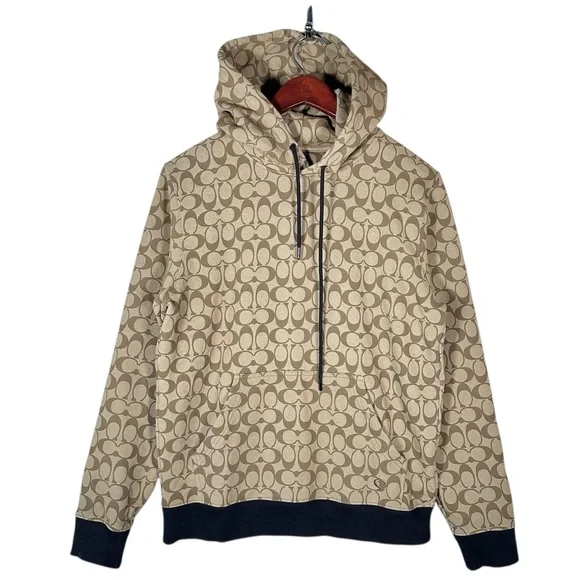 COACH Signature Monogram Terry Cotton Hoodie - Picture 2 of 9